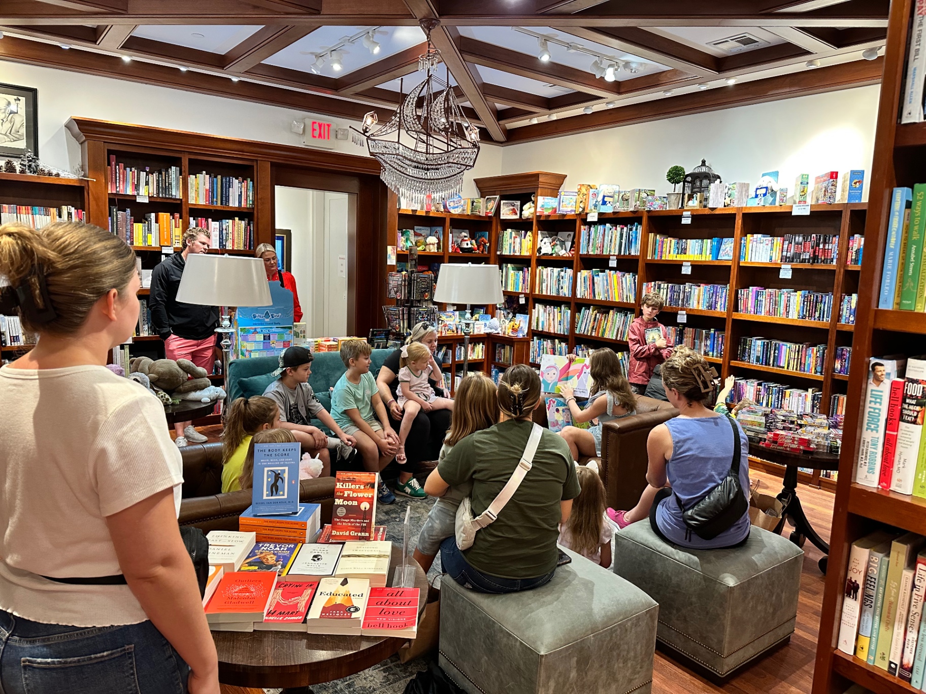 Reading Glitter the Unicorn to kids and families at a local bookstore event
