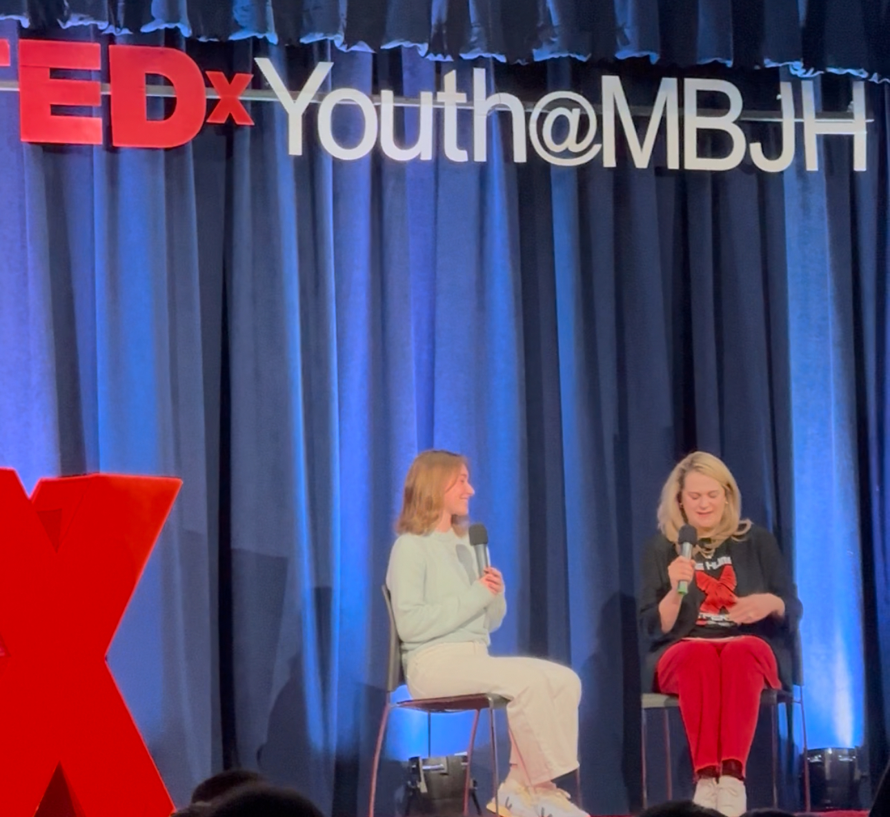 On the TedX MBJH stage sharing the Dream Big message